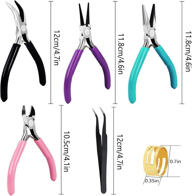 4Pcs Jewelry Pliers Set Jewelry Making Pliers Tools Kit Include Jewelry Making Needle Nose Chain Nose Round Bent Pliers Wire Cutter for Bracelet Beading DIY Craft Jewelry Making Supplies - Image 4