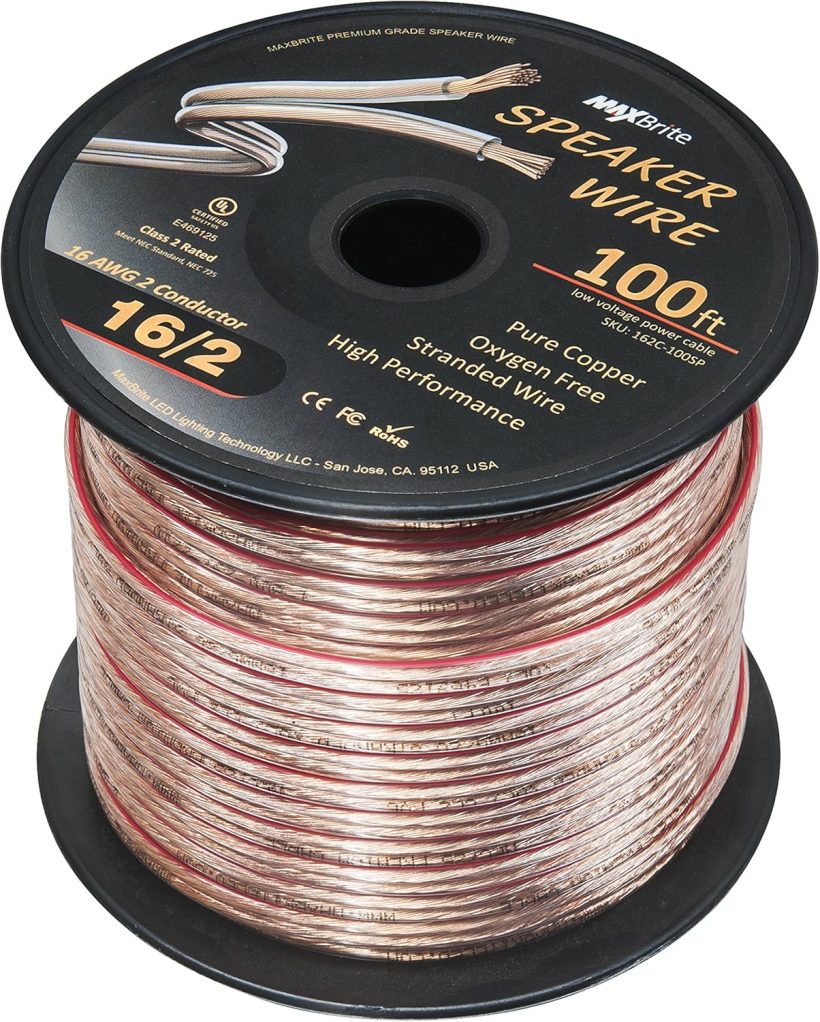High Performance 16 Gauge Speaker Wire, Oxygen Free Pure Copper - UL Listed Class 2 (100 Feet Spool) - Image 2