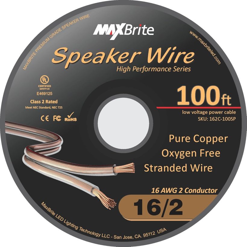 High Performance 16 Gauge Speaker Wire, Oxygen Free Pure Copper - UL Listed Class 2 (100 Feet Spool) - Image 4